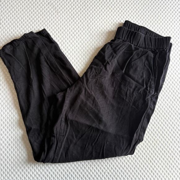 Eileen Fisher Tencel Pants M NWOT Black Travel Capsule Minimalist Straight Leg - Picture 1 of 5